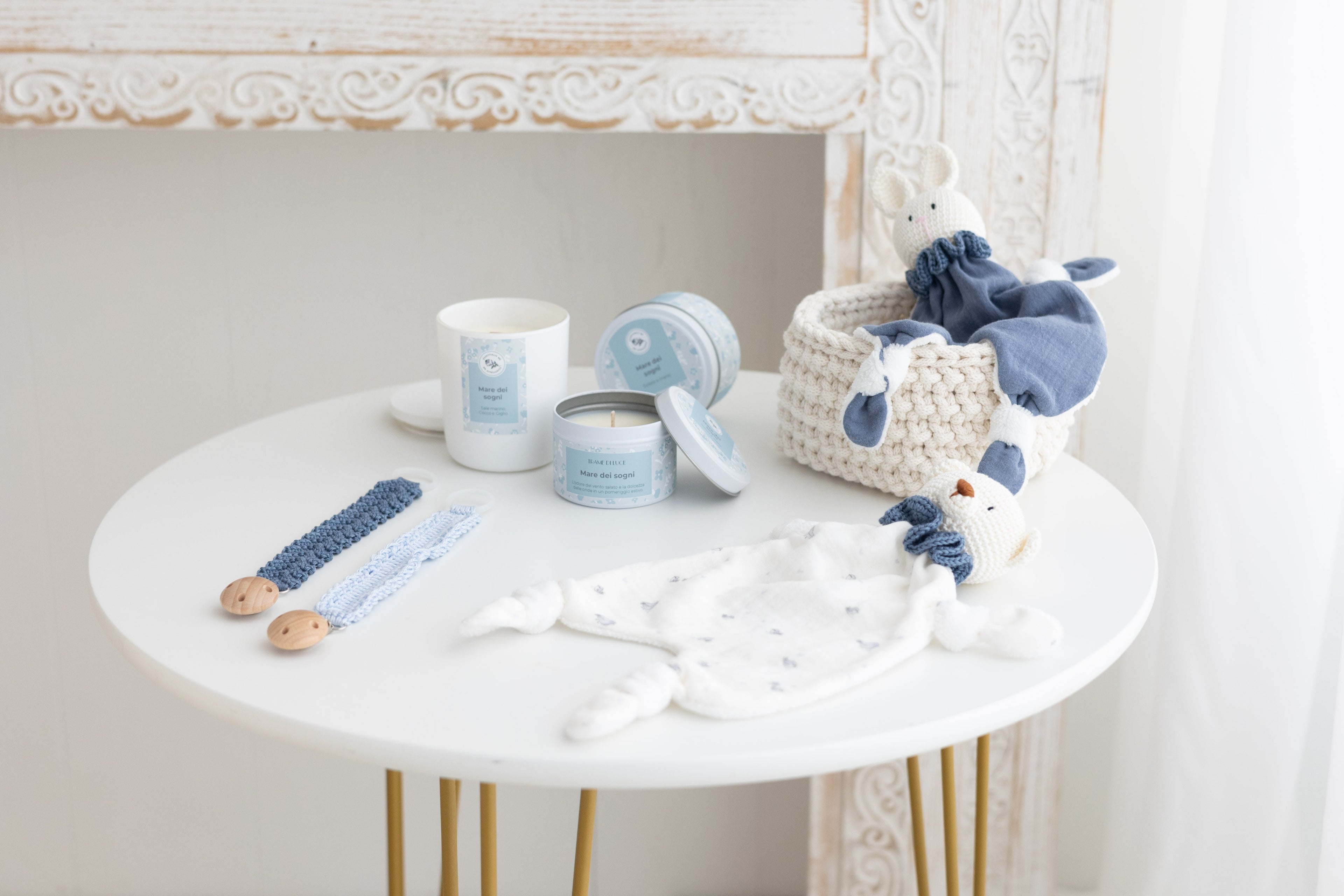 candele doudou e catenelle portaciuccio fatte a mano